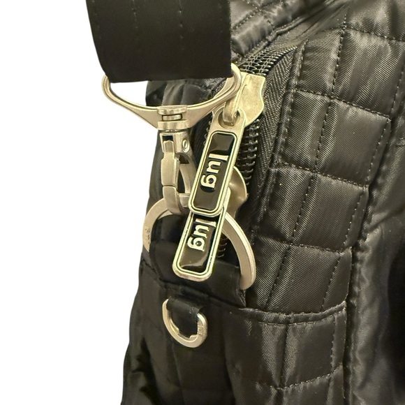 Lug Overnight Travel Gym Tote Puddle Jumper in Quilted Black - with Long Strap - Picture 10 of 16